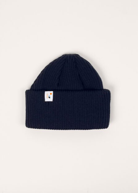 Merino Beanie Navy Blau